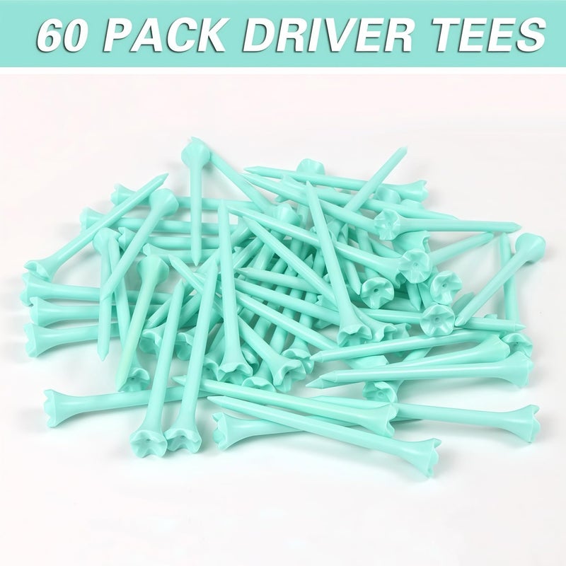 EWILLING Store Stable & Durable Plastic Golf Tees 60Pcs Size 2-3/4 Inch or 3-1/4 Inch Packaged in Plastic Jar with Lid Available Pink White Blue Color - Image 4